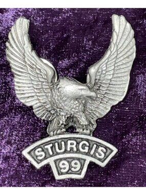 Sturgis Motorcycle Rally 1999 Eagle Metal Pin Badge # 4 for Vest / Hat